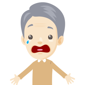 悪いことばかり続いて泣いている無職の男性