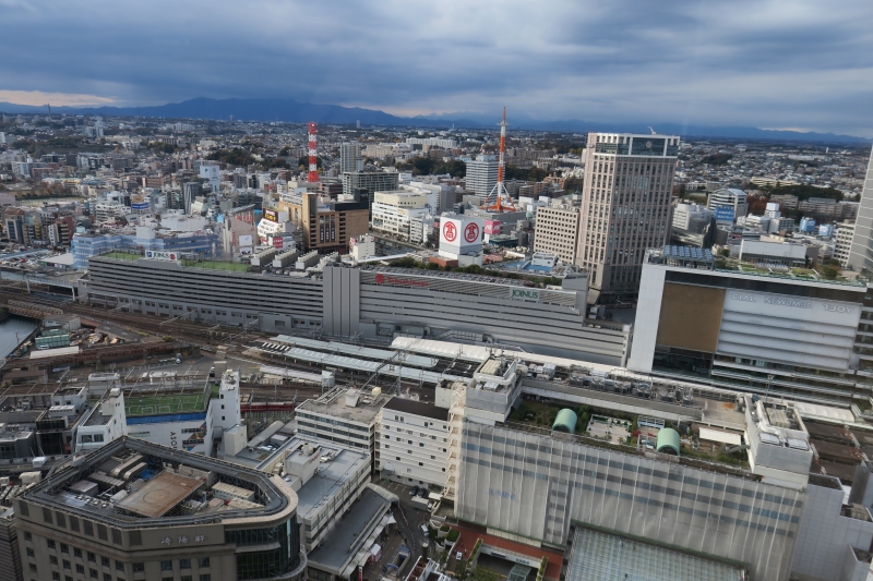 スカイビルから見た駅側の眺め