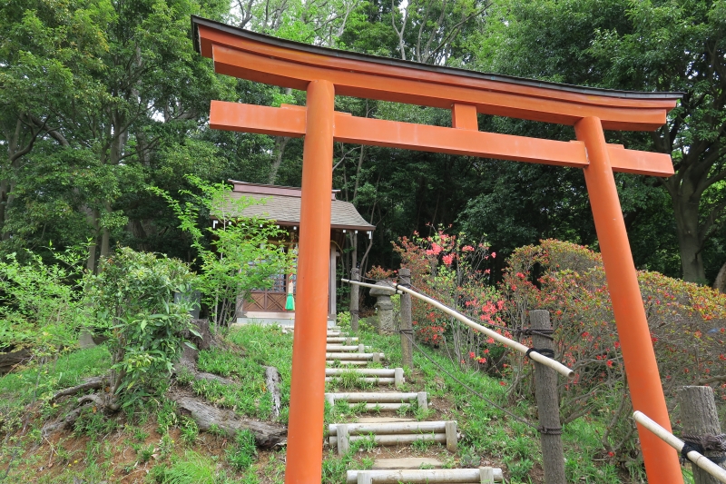 本堂にむかって左の小道を上がると神社