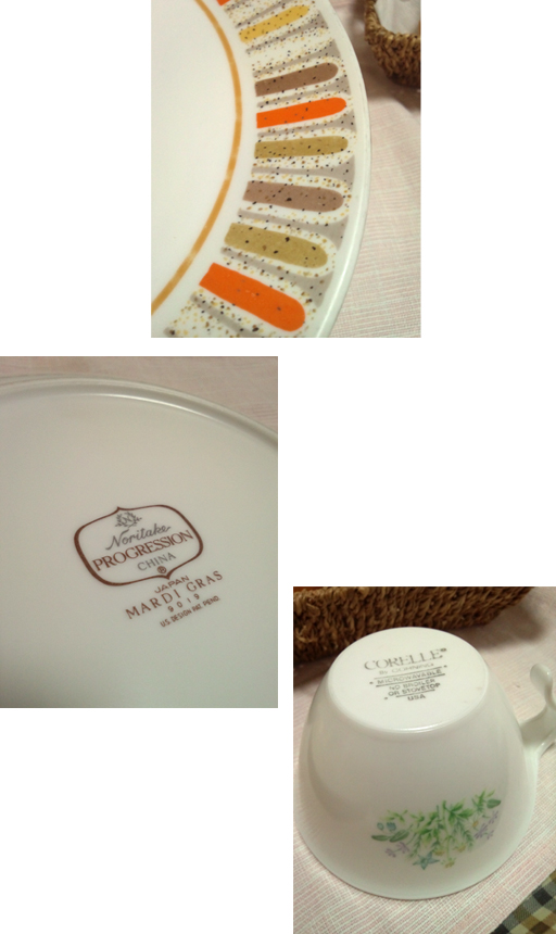 ノリタケ【Noritake】とコレール【CORELLE】のヴィンテージ食器を発見。