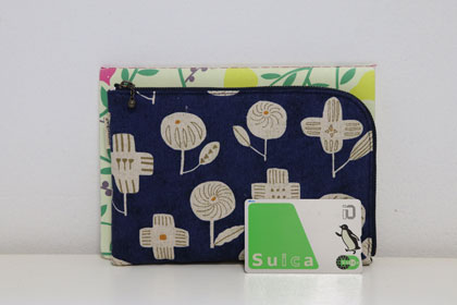 L字ファスナーポーチ-クッキー花柄 | ゆらりか通信