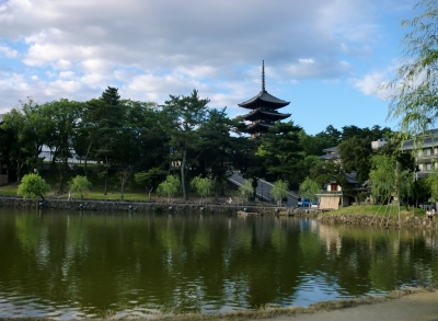 猿沢の池から興福寺を見たところ