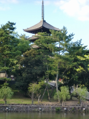 猿沢の池から興福寺を見たところ