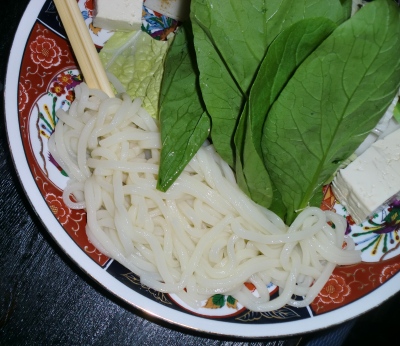うどん・野菜の盛り合わせ