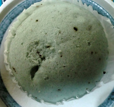 今日のおやつは「チョコミント蒸しケーキ」でした