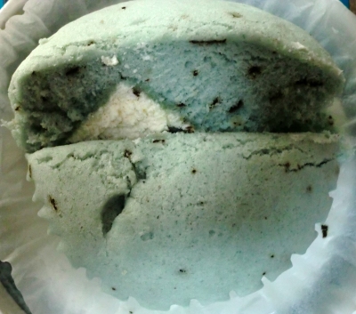 今日のおやつは「チョコミント蒸しケーキ」でした