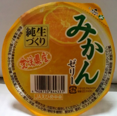 今日のおやつは「果物ゼリー」でした