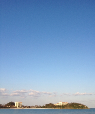 朝の素晴らしい景色の喜瀬ビーチパレスからスタート