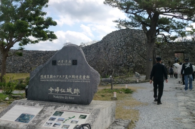 今帰仁城址(なきじんじょう)で今年最初の桜を見て感激