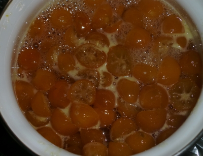 実家の金柑でジャムを作りました