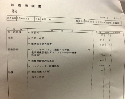 昨日は去年の12月以来の耳鼻科の通院日でした