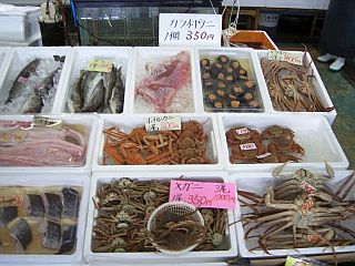 新鮮な魚介類