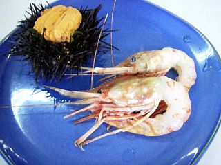ウニとボタン海老
