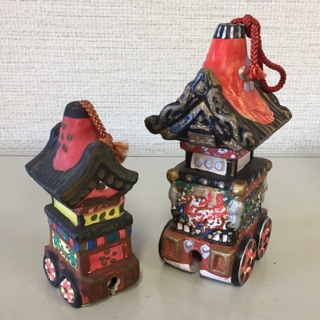 古い郷土玩具　小さな山車5点 郷土玩具の山車 | 鈴を振りふり