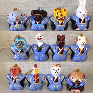 三河の土鈴(十二支)