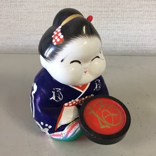 極上❤️御所人形 ぽってりお福さん。京都三年坂❤️丸山匠次作♡商売繁盛♡縁起物♡置物 極上❤️御所人形 ぽってりお福さん。京都三年坂❤️丸山匠次作