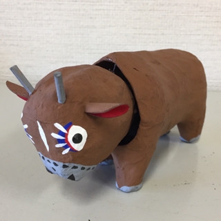郷土玩具（沖縄県）琉球張子からくり玩具【チンチン馬グヮー】古倉保文　作 沖縄張子 古倉保文 琉球郷土玩具 チンチン馬 張り子 をお買取り