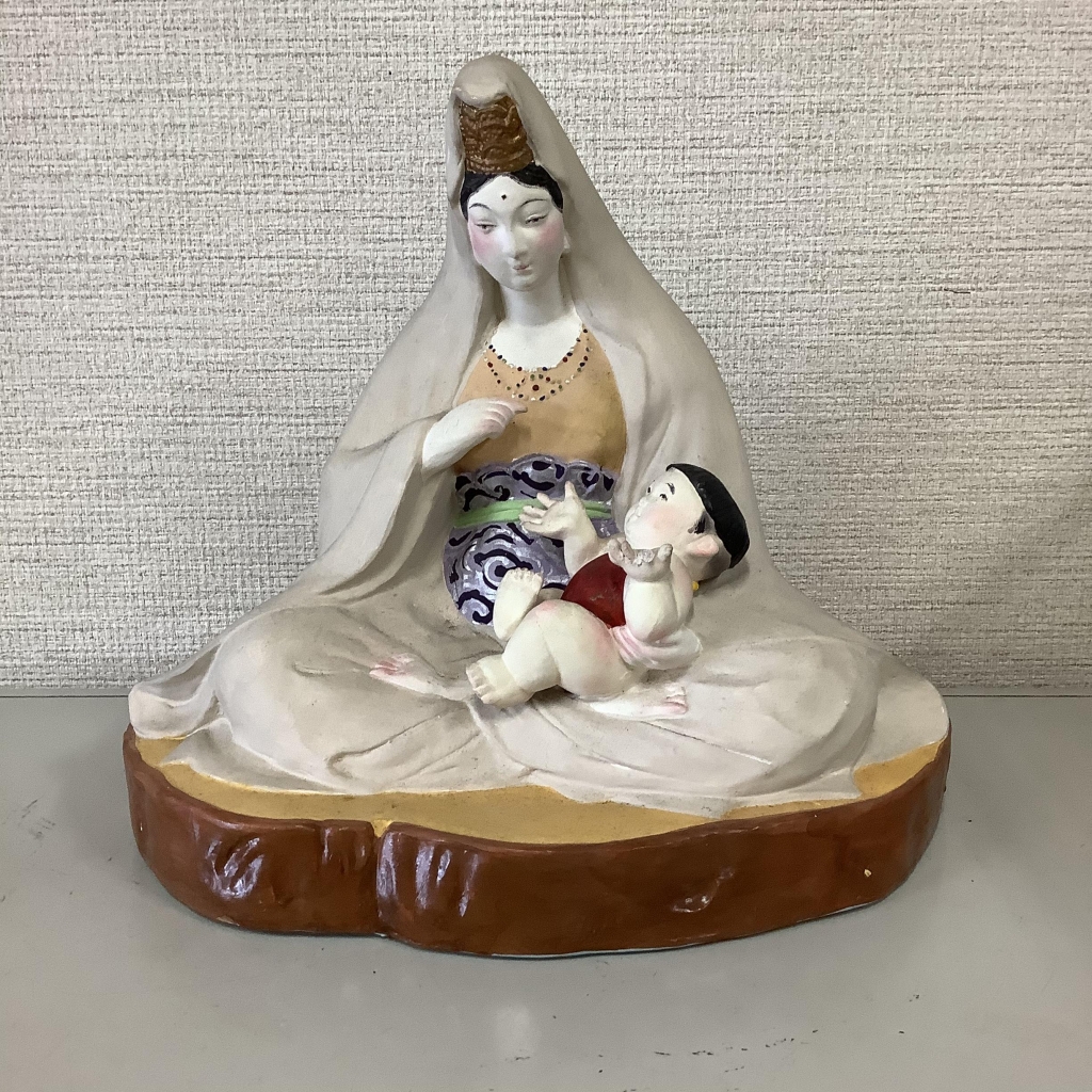 骨董　マリア観音　隠れキリシタン　観音菩薩　陶人形　仏像　民芸　土人形　郷土玩具 骨董 マリア観音 隠れキリシタン 観音菩薩 陶人形 仏像 民芸 土