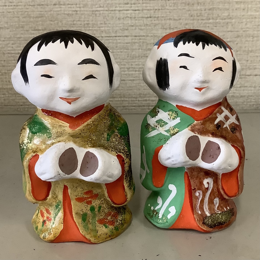 ポタリーメルヘン 陶器製少女 手作り 2体セット ポタリーメルヘン 陶器