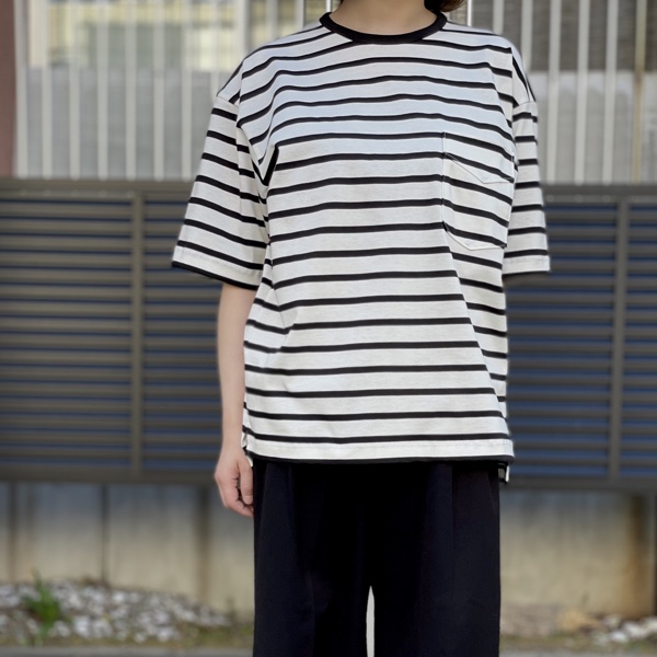 ベージュ⇂ SlowGun - AUBERGE オーベルジュ カメリア ボーダー T