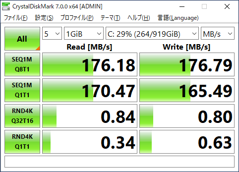 TOSHIBA HDD 1TB ベンチマーク