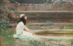 ハーバート・ジェームズ・ドレイパーの絵画「池の畔の少女」 | blossom