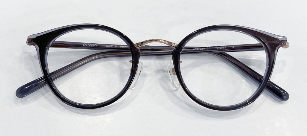 極美品 propo アキ ラウンド型メガネ 小顔 強度近視 極美品 propo アキ