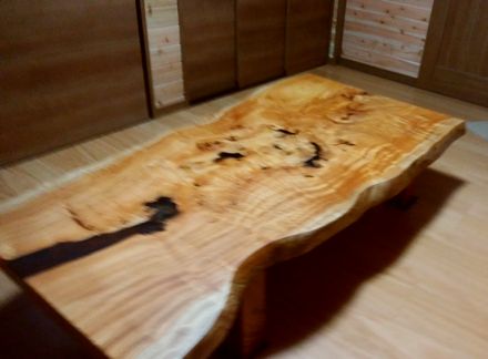 とも　欅　一枚板 欅框 虎斑栃一枚板 極上建具 4枚1組 B984Y｜骨董店 のびる 古