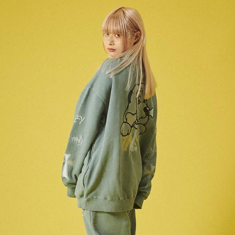 【K59S】　ガルフィー　染め染めデスメタル　ハーフジップ　スウェットパンツ K59S】 ガルフィー 染め染めデスメタル ハーフジップ スウェットパンツ