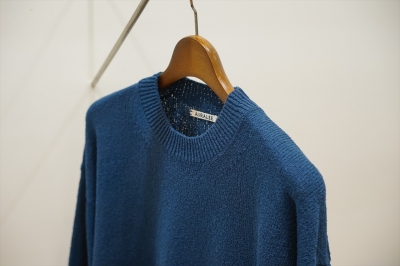 AURALEE/オーラリー Hard Twist Corkscrew Yarn Low Gauge Knit/Blue ...