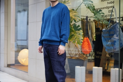 AURALEE/オーラリー Hard Twist Corkscrew Yarn Low Gauge Knit/Blue ...