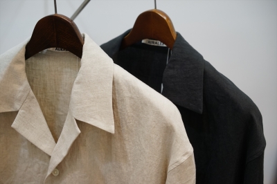 auraleeオーラリー　LINEN GABARDINE OVER SHIRTS