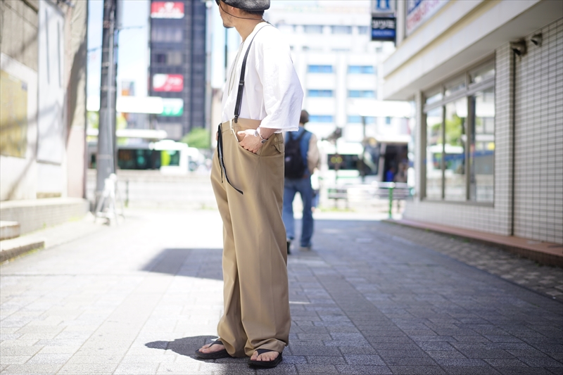 SUNSEA 18SS SNM BLUE BIG PANTS BEIGEサンシー SUNSEA,サンシー