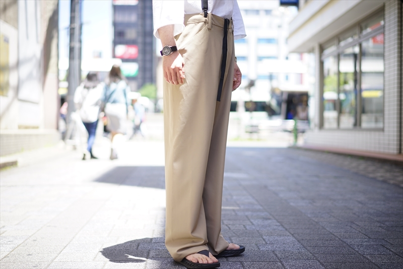 SUNSEA 18SS SNM BLUE BIG PANTS BEIGEサンシー SUNSEA,サンシー