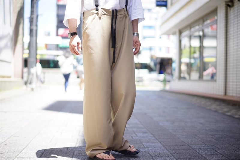 SUNSEA 18SS SNM BLUE BIG PANTS BEIGEサンシー SUNSEA,サンシー