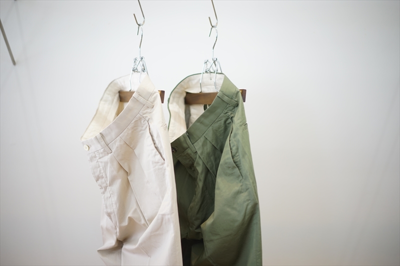 Phlannel フランネル Super Wide Trousers WOOL / SILK / COTTON TWILL WIDE TAPERED TROUSERS #KHAKI