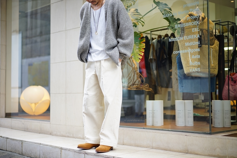 Phlannelフランネルの新作、Cotton Corduroy Wide Trousersと、O 