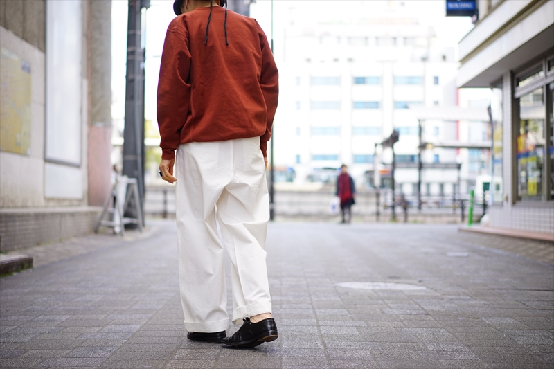 チノパンオーラリー　WASHED FINX LIGHT CHINO WIDE PANTS