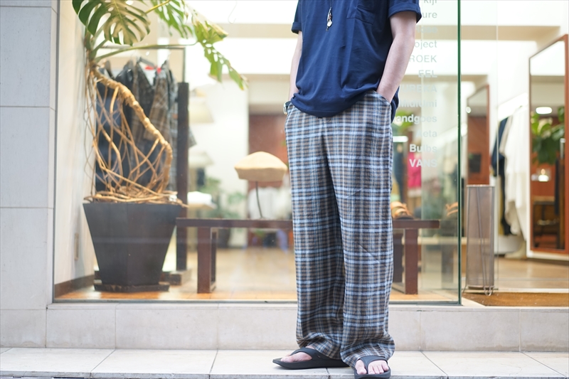 パンツ sunsea 19SS SPEC LINEN CHECK PANTS SUNSEA(サンシー)の新作、SPEC LINEN CHECK SHIRT/SPEC LINEN CHECK