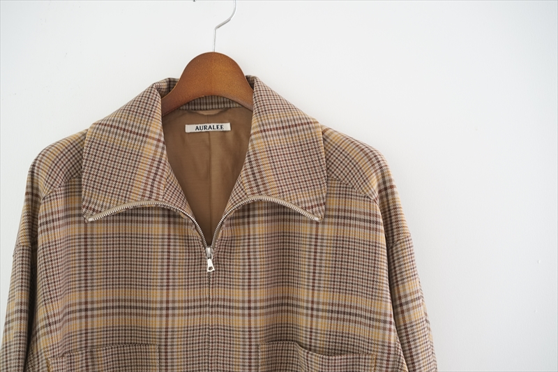 AURALEE(オーラリー)の最新作、Wool Serge Check Zip Up Blouson/Wool