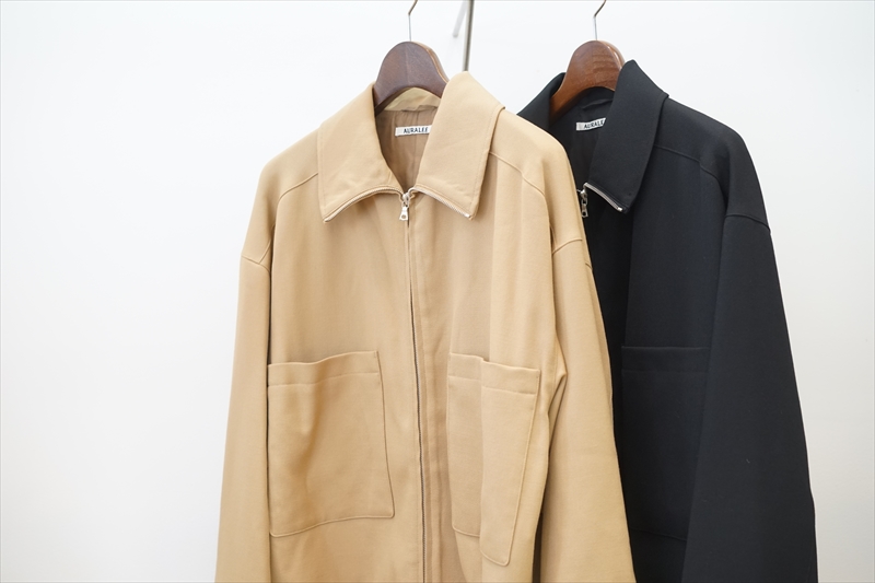 AURALEE WOOL SERGE ZIP-UP BLOUSON