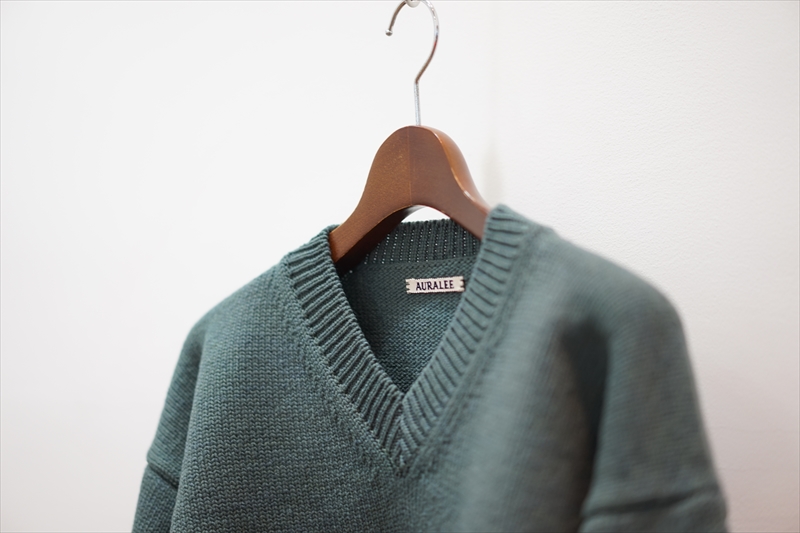 AURALEE / FELT WOOL YARN KNIT PO