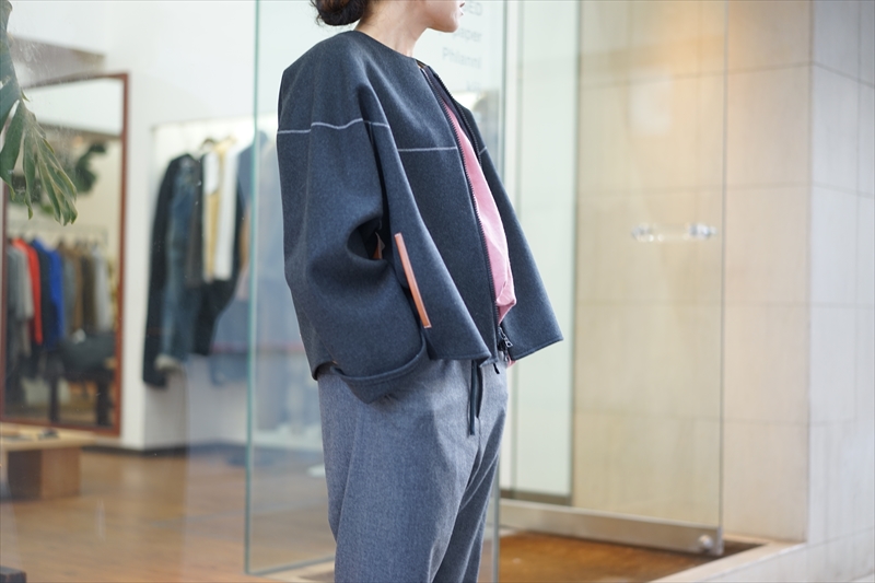 SUNSEA(サンシー)の最新作、MELTON STADIUM BLOUSON/ASH BK/を使った