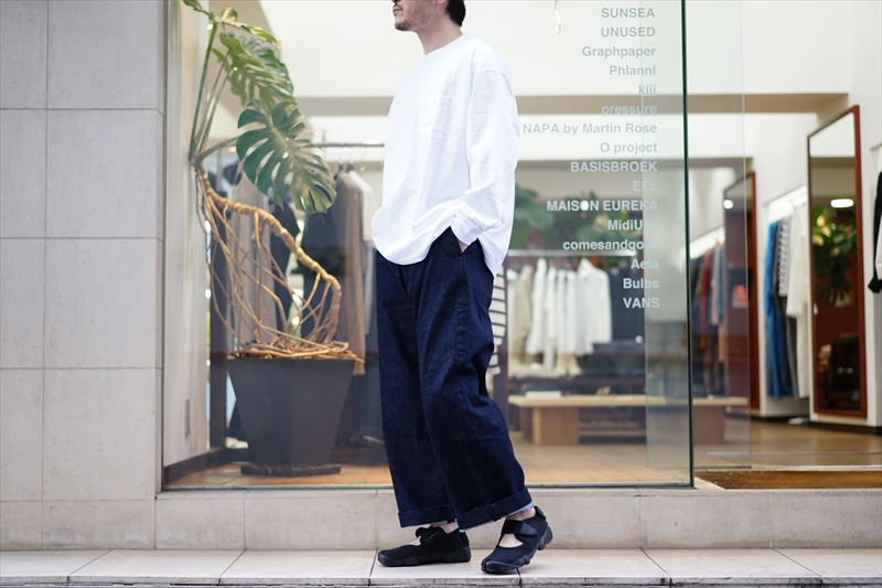 Graphpaper(グラフペーパー)の新作、Jersey Oversized L/S Pocket Tee 
