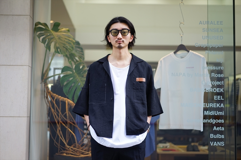 SUNSEA(サンシー)の新作、Linen Fried Shrimp Shirtのご紹介です
