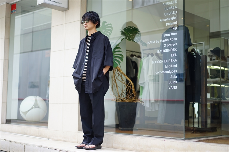 Graphpaper ThomasMason 定価4万 スタンドカラー ブラウス Graphpaper ThomasMason 定価4万 スタンドカラー ブラウス