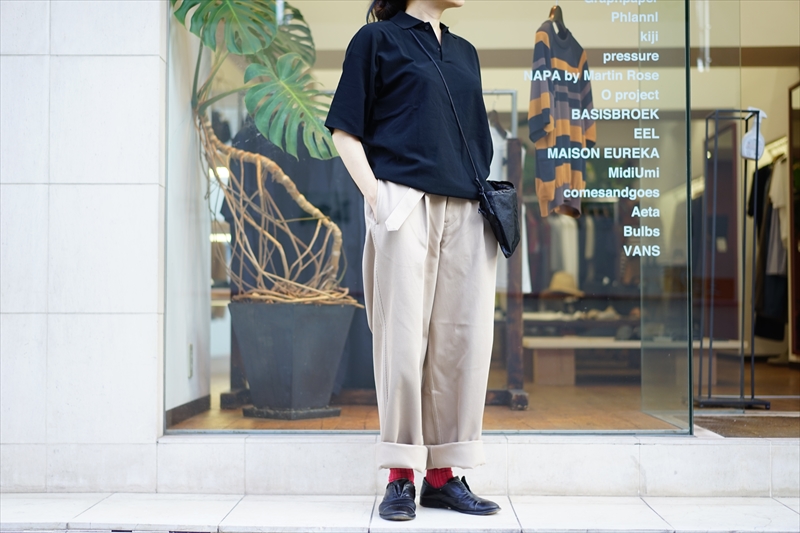 AURALEE(オーラリー)Hard Twist Amunzen Double Cloth Polo/Blackを