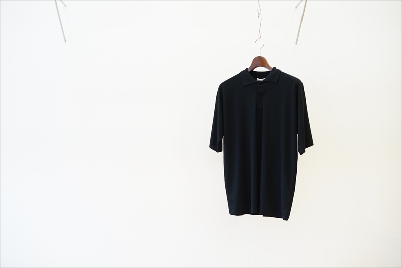 AURALEE(オーラリー)Hard Twist Amunzen Double Cloth Polo/Blackを