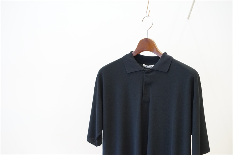 AURALEE(オーラリー)Hard Twist Amunzen Double Cloth Polo/Blackを