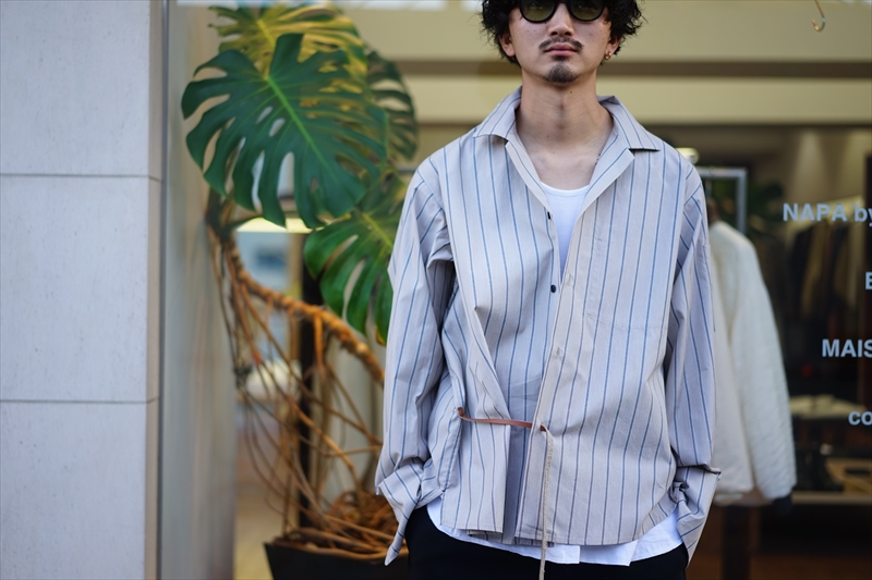 【SUNSEA】サンシー RED STRIPE GIGOLO SHIRTS